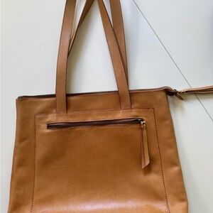 Able Tan Leather Tote Bag